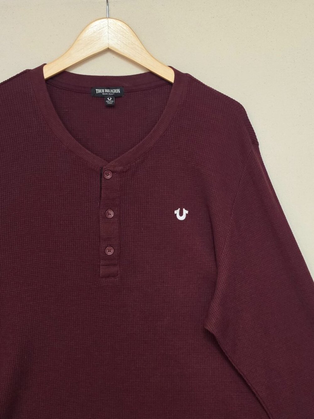 True Religion Waffle Knit Henley XXL